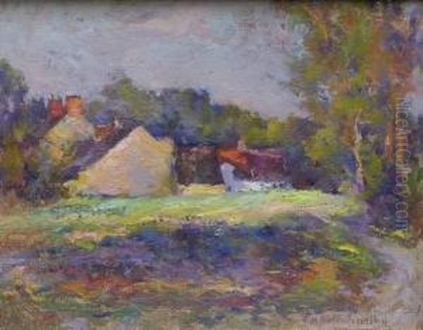 Village Oil Painting by Michel Korochansky