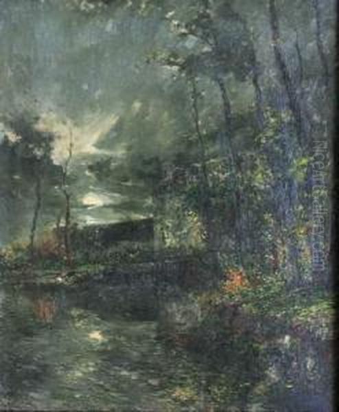 Sous Bois Au Crepuscule Oil Painting by Michel Korochansky