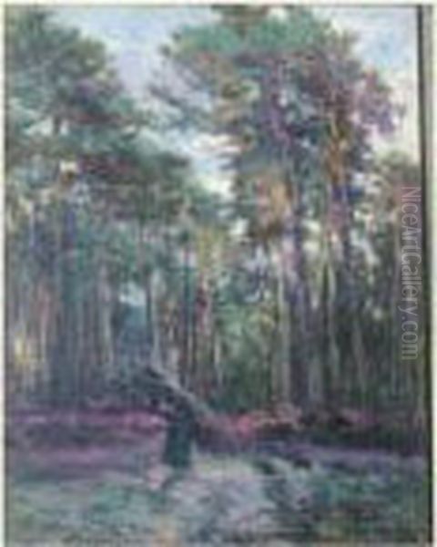 Vieille Femme Dans Un Sous-bois Oil Painting by Michel Korochansky