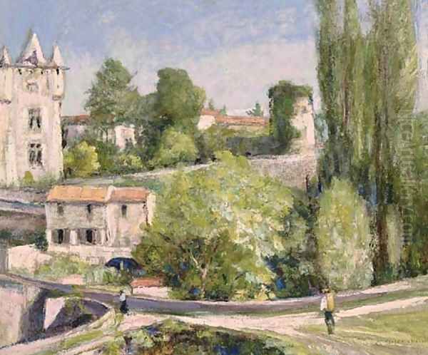 Chateau sur la riviere Oil Painting by Victor Charreton