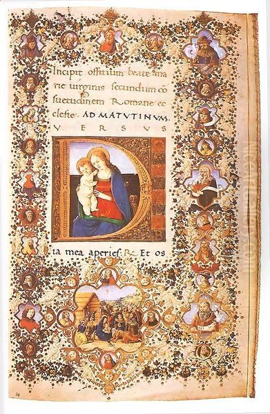 Prayer Book of Lorenzo de' Medici Oil Painting by Francesco Antonio del Cherico