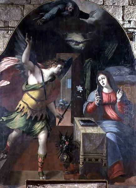 The Annunciation, 1590 Oil Painting by Wenzel Coebergher