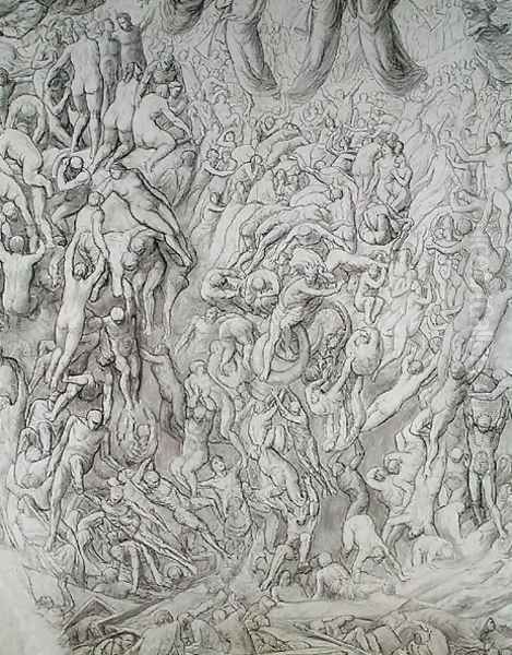 Last Judgement Oil Painting by Paul Marc Joseph Chenavard