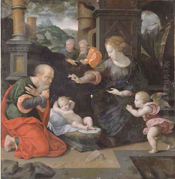 The Nativity Oil Painting by Joos Van Cleve