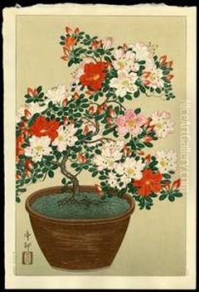 Azelea Oil Painting by Ohara Koson