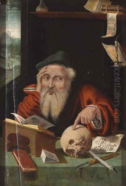 Saint Jerome in his study 2 Oil Painting by Joos Van Cleve