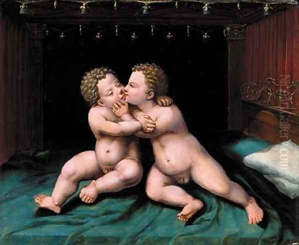 The Infant Christ and Infant Saint John the Baptist by Joos Van Cleve