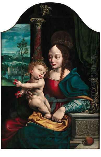 The Madonna of the Cherries Oil Painting by Joos Van Cleve