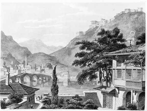 Town of Berat in early 19th century, from 'Travels in Sicily, Greece and Albania' Oil Painting by Charles Robert Cockerell