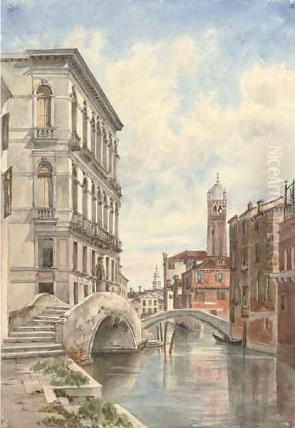 The Palazzo Diedo, Ponte Fosca, Venice Oil Painting by Harriet Cheney