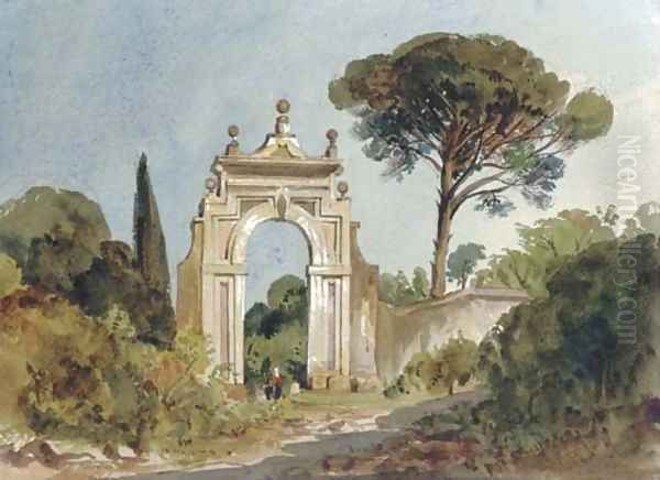 The Villa Muti, Frascati Oil Painting by Harriet Cheney