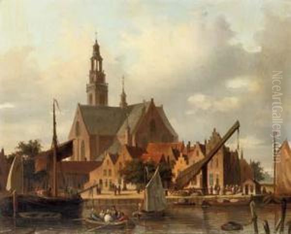 The Groote Kerk, Maassluis Oil Painting by Everhardus Koster