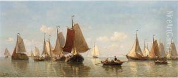 Shipping Off The Coast Oil Painting by Everhardus Koster