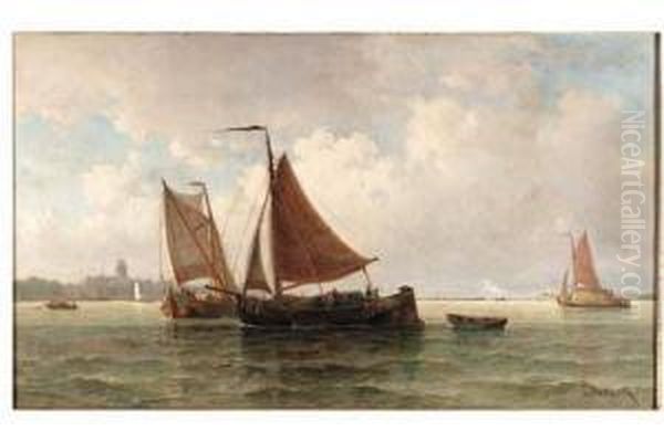 The Merwede, Dordrecht Oil Painting by Everhardus Koster