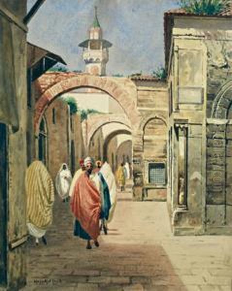 Promeneurs A Tunis by Jeno, Eugene Koszkol