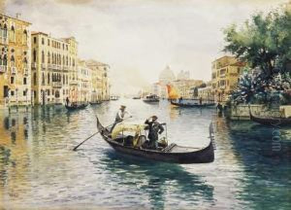 Venice, Canale Grande Oil Painting by Jeno, Eugene Koszkol