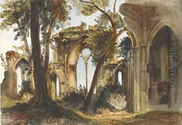 Netley Abbey, Hampshire Oil Painting by Harriet Cheney