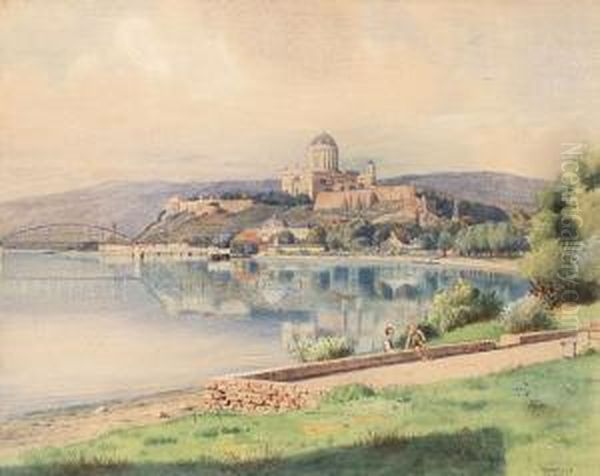 Esztergom Oil Painting by Jeno, Eugene Koszkol