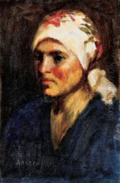 Annuska, About 1915-18 Oil Painting by Jozsef Koszta