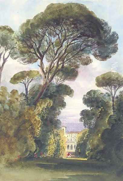 The casino of the Villa Borghese, Rome Oil Painting by Harriet Cheney