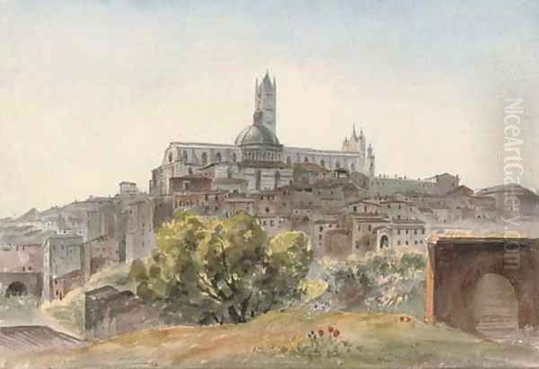 The Cathedral from S. Domenico, Siena Oil Painting by Harriet Cheney