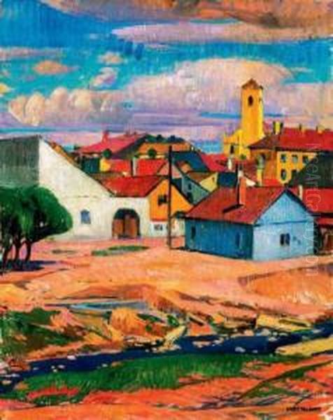 Szentendre Oil Painting by Gyula Kosztolanyi Kann