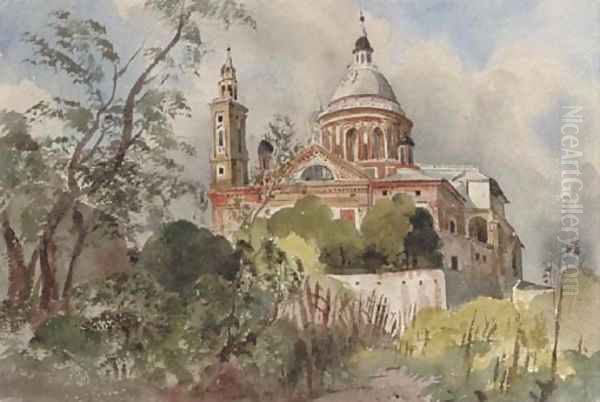 The Chiesa di S. Maria Carignano, Genoa Oil Painting by Harriet Cheney