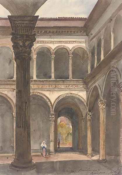 The Palazzo Bevilacqua, Bologna Oil Painting by Harriet Cheney