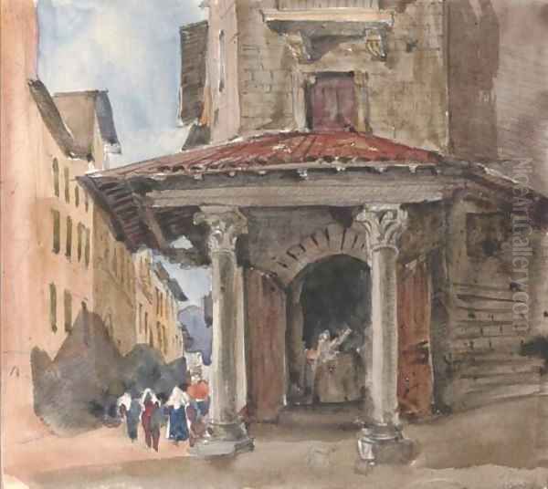 The Porta Castiglione, Bologna Oil Painting by Harriet Cheney