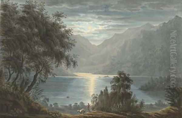 The upper part of Ullswater from Lyulph's Tower Oil Painting by Harriet Cheney