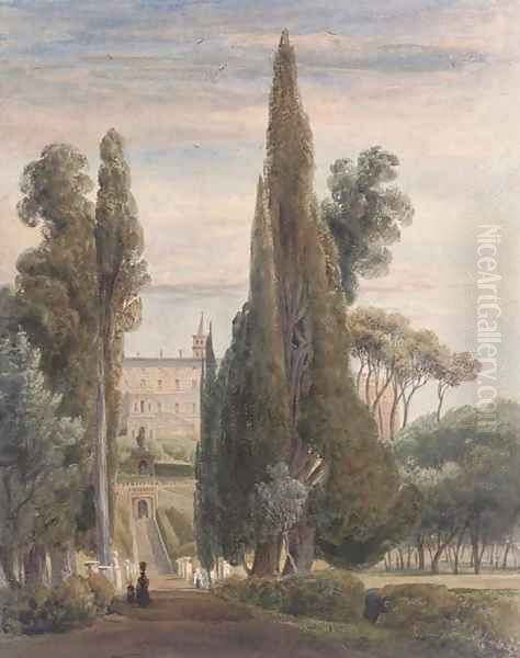 The Villa d'Este, Tivoli Oil Painting by Harriet Cheney