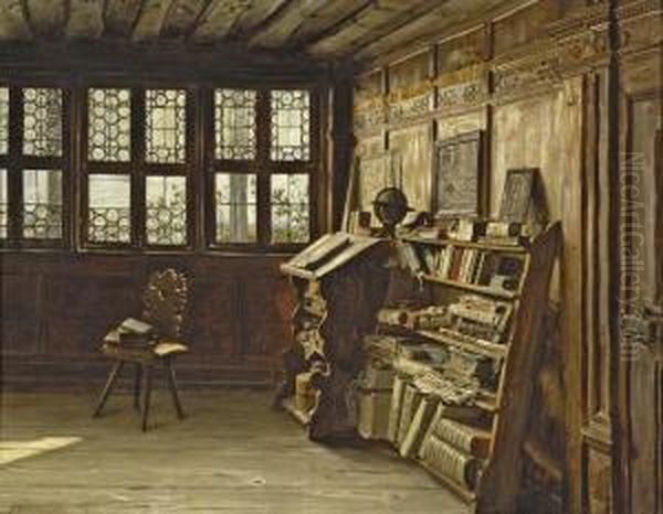 Studierstube Oil Painting by G. Hugo Kotschenreiter