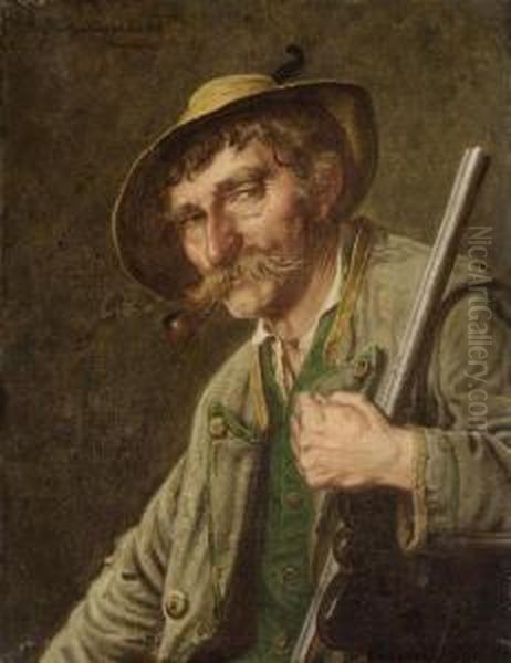 Old Hunter Oil Painting by G. Hugo Kotschenreiter