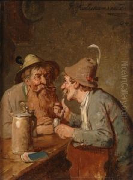 Bayrische Konversation. Oil Painting by G. Hugo Kotschenreiter