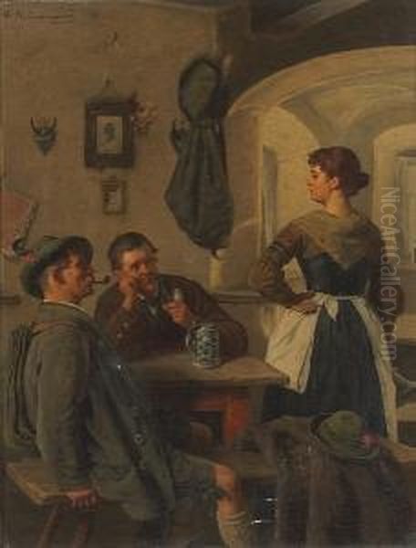 At Ease In The Tavern Oil Painting by G. Hugo Kotschenreiter