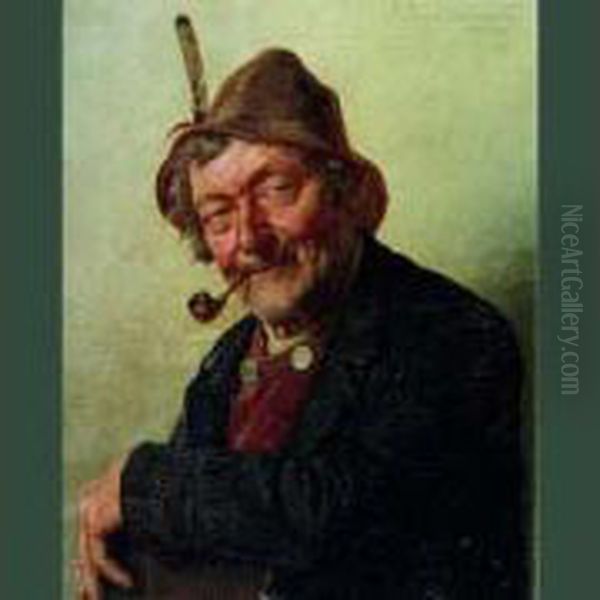 Homme A La Pipe 1902 Oil Painting by G. Hugo Kotschenreiter