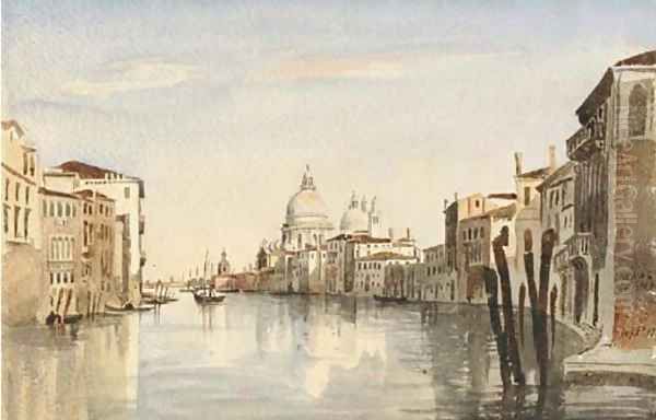 View of Santa Maria della Salutefrom the Grand Canal Oil Painting by Harriet Cheney