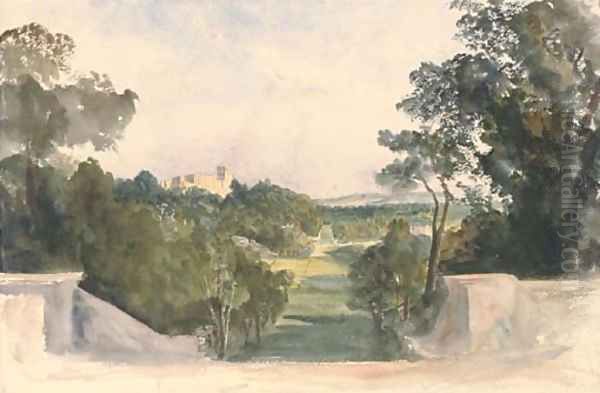 A view of Shrubland Hall, Suffolk Oil Painting by Harriet Cheney