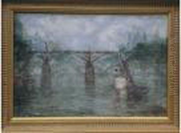 La Passerelle Des Arts Oil Painting by Constantin Kousnetzoff