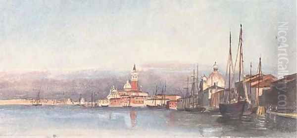 The Chiesa di S. Giorgio Maggiore, from the Redentore, Venice Oil Painting by Harriet Cheney