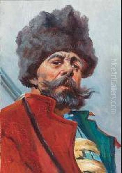 Kossack Oil Painting by Pavel Osipovich Kovalevskii