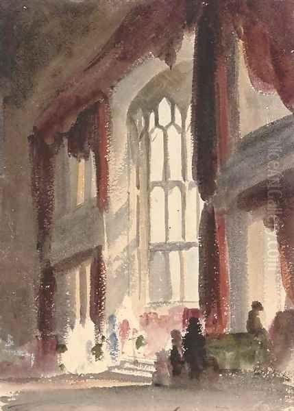 The Great Hall at Fawsley, Northamptonshire Oil Painting by Harriet Cheney