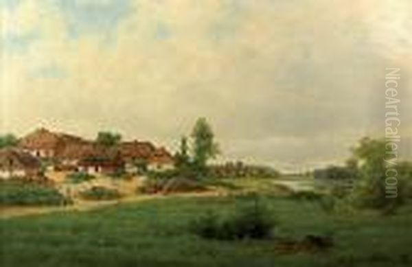 Pejzaz Wiejski Oil Painting by Paul Ludwig Kowalczewski