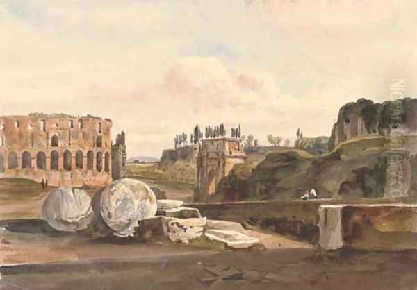 View from the Arch of Titus, Rome Oil Painting by Harriet Cheney