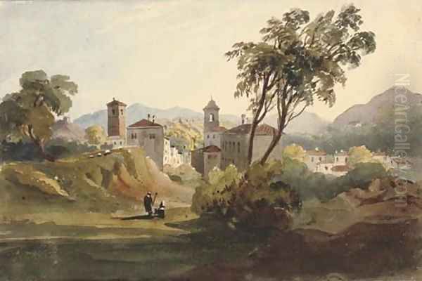 View of Paullo, near Milan Oil Painting by Harriet Cheney