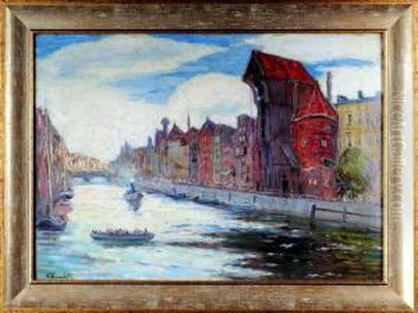 Gdansk Oil Painting by Leon Kowalski