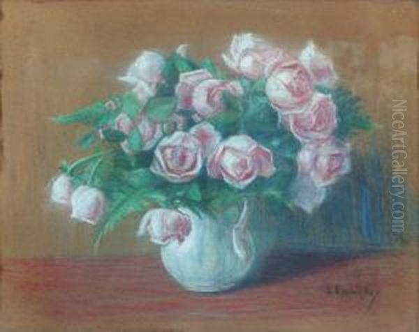 Roze W Wazonie Oil Painting by Leon Kowalski