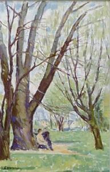 Park Jordana Oil Painting by Leon Kowalski