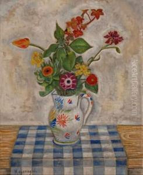 Pichet Fleuri, Circa 1930 Oil Painting by Sei Koyanagui