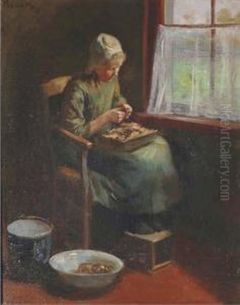 By The Window Oil Painting by Heinrich Martin Krabb